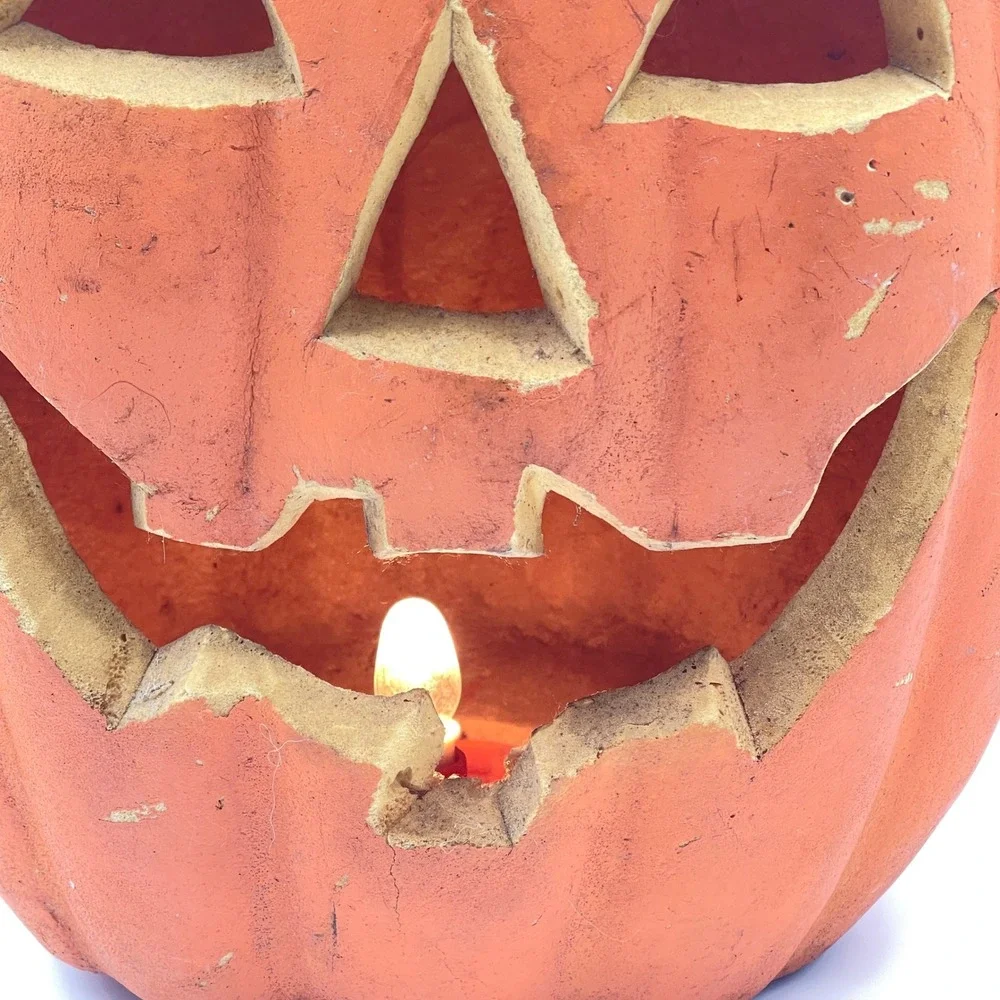 Vintage Gemmy Foam Jack-O-Lantern Pumpkin Halloween Light Up Blow Mold Decor
